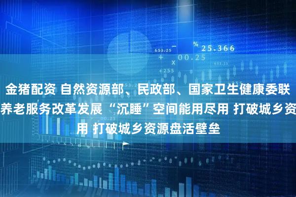 金猪配资 自然资源部、民政部、国家卫生健康委联合发文支持养老服务改革发展 “沉睡”空间能用尽用 打破城乡资源盘活壁垒
